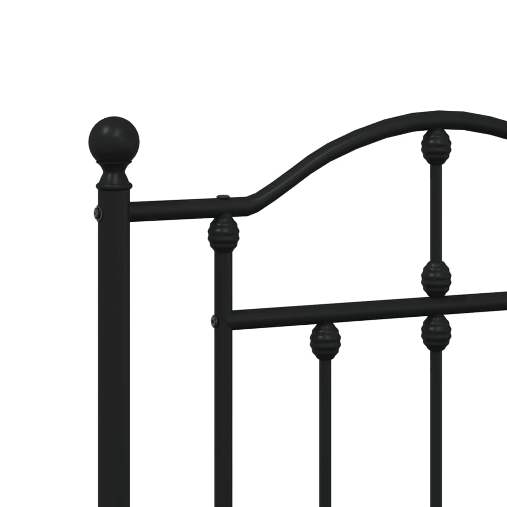Sengeramme i metall med sengegavl svart 183x213 cm