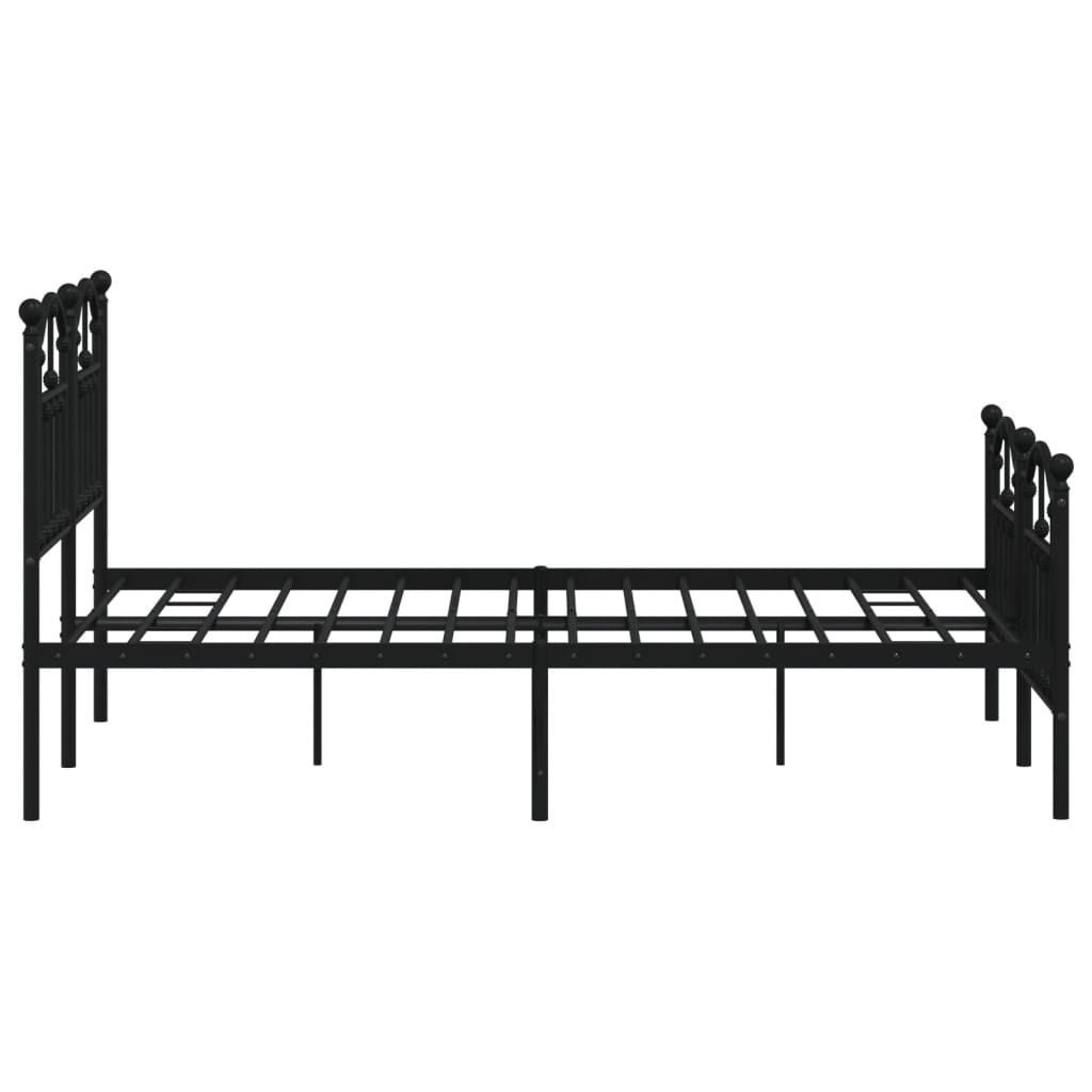 Sengeramme i metall med hode- og fotgavl svart 120x200 cm