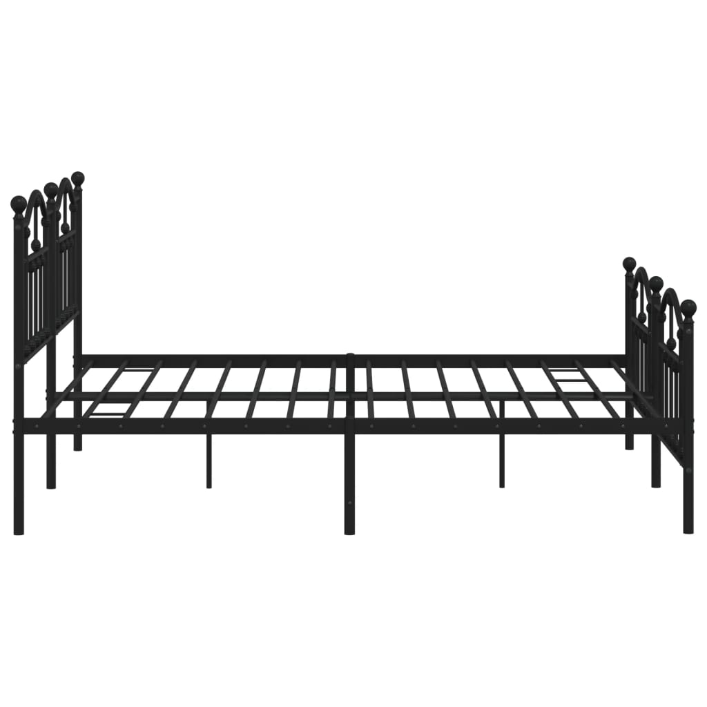 Sengeramme i metall uten madrass med fotgavl svart 180x200 cm