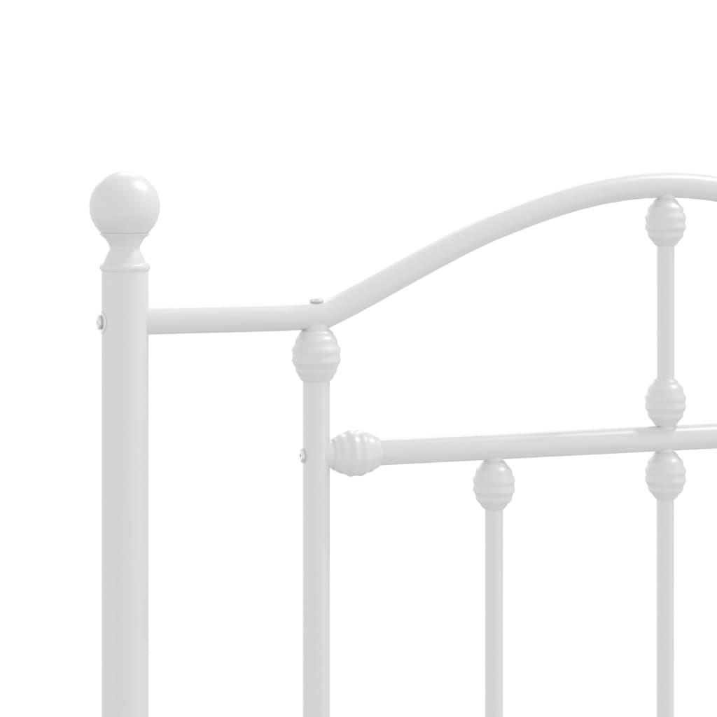 Sengeramme i metall uten madrass med hodegavl hvit 75x190 cm