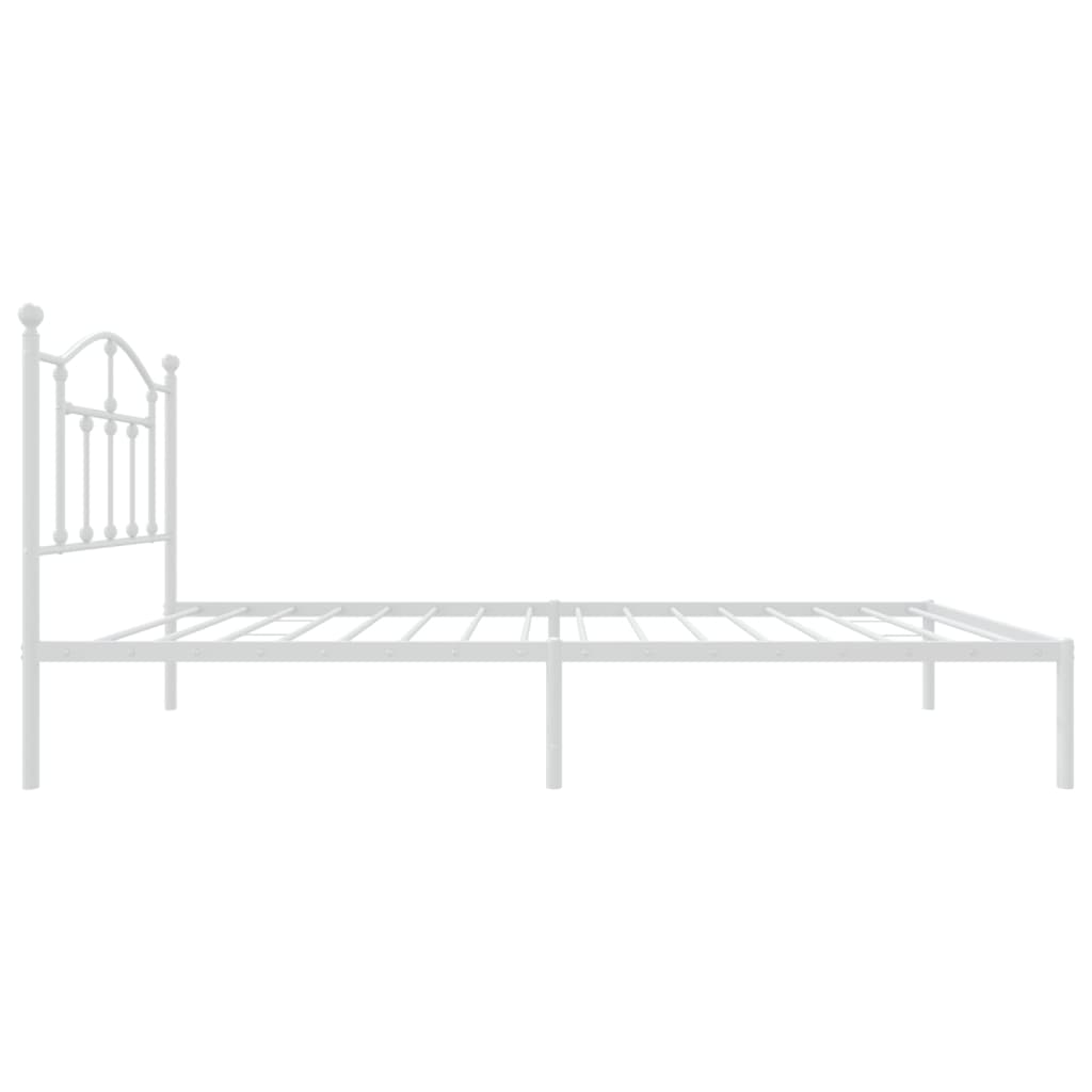 Sengeramme i metall med hodegavl hvit 90x190 cm