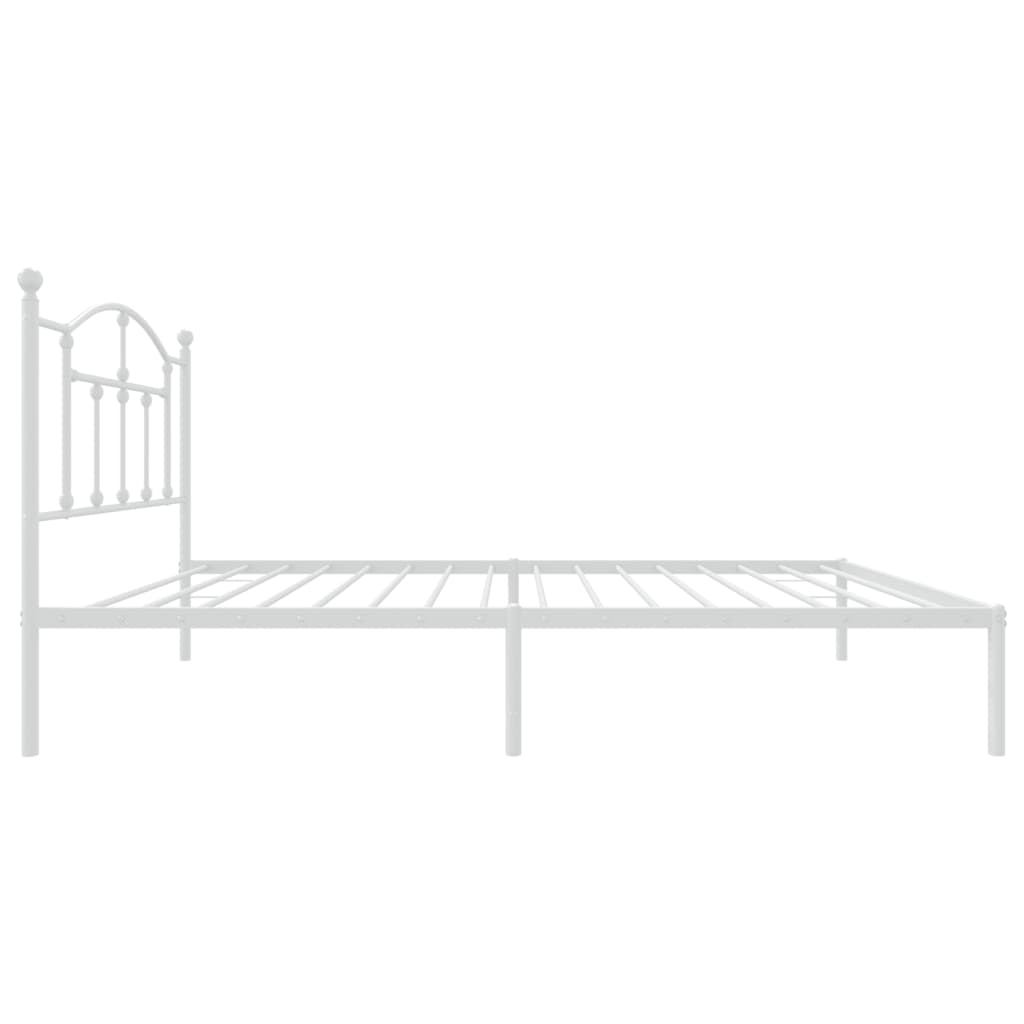 Sengeramme i metall med hodegavl hvit 100x190 cm
