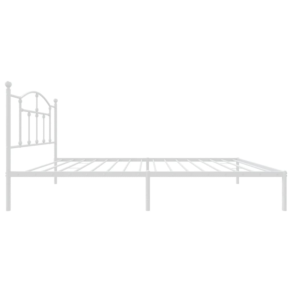 Sengeramme i metall med hodegavl hvit 100x200 cm