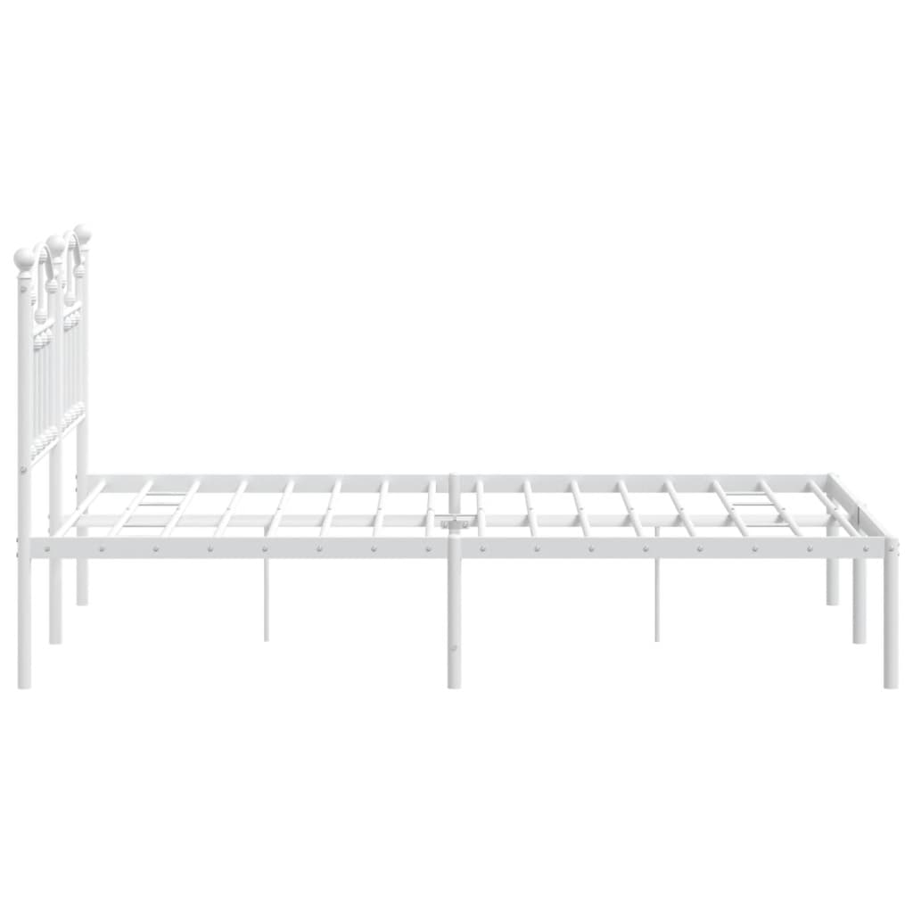 Sengeramme i metall med hodegavl hvit 120x190 cm