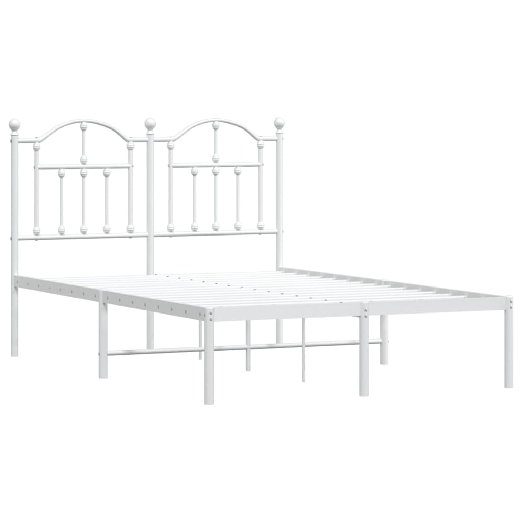 Sengeramme i metall med hodegavl hvit 120x200 cm