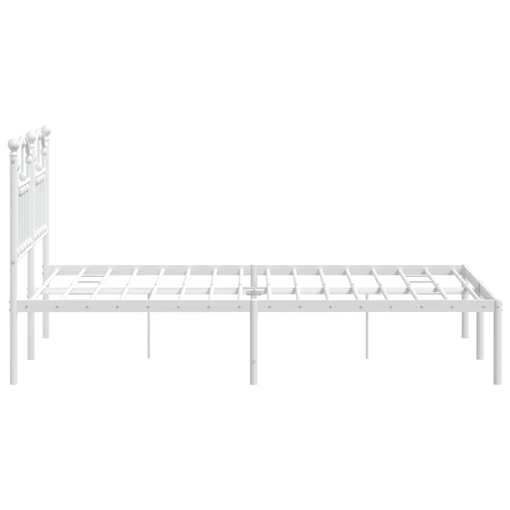 Sengeramme i metall med hodegavl hvit 120x200 cm
