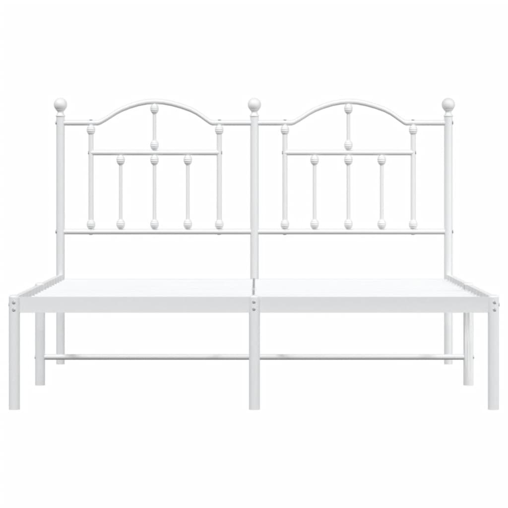 Sengeramme i metall med hodegavl hvit 135x190 cm