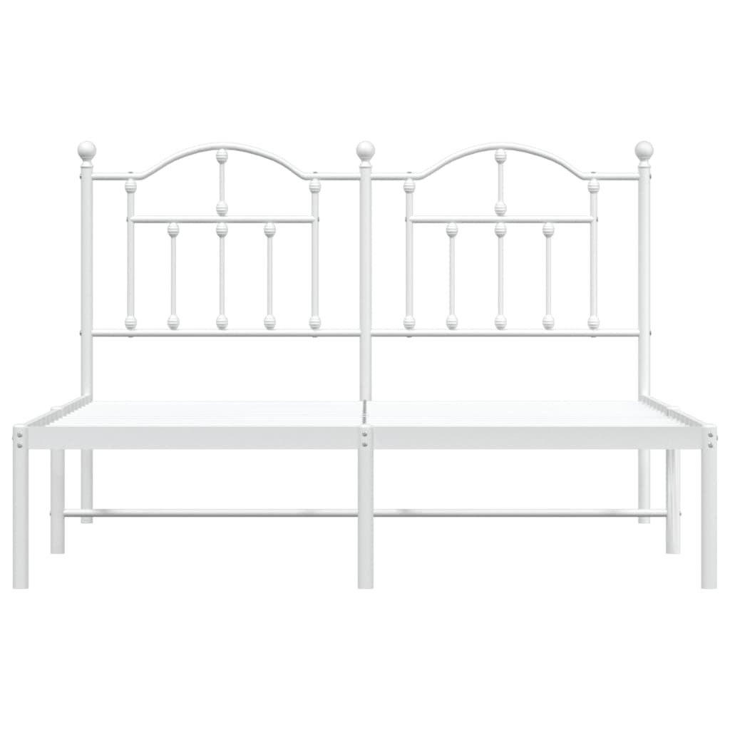 Sengeramme i metall med hodegavl hvit 140x190 cm