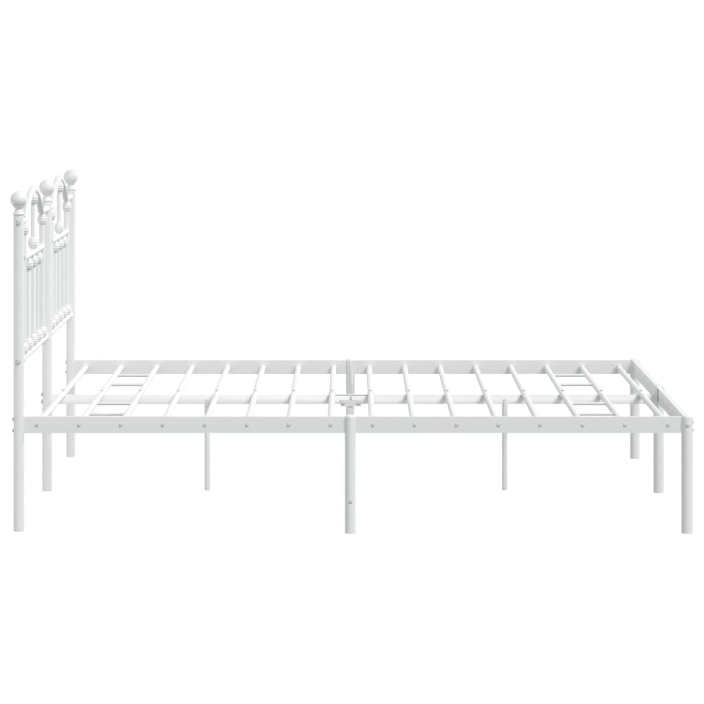 Sengeramme i metall med hodegavl hvit 140x190 cm