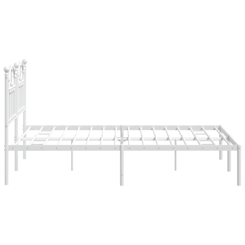 Sengeramme i metall med hodegavl hvit 140x200 cm