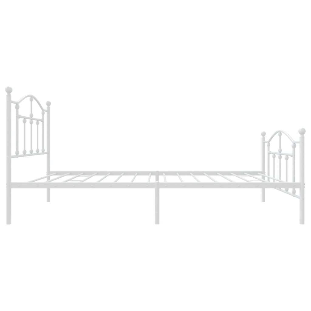 Sengeramme i metall med hode- og fotgavl hvit 90x200 cm