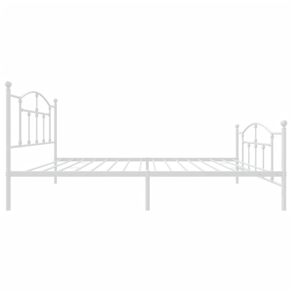 Sengeramme i metall med hode- og fotgavl hvit 107x203 cm