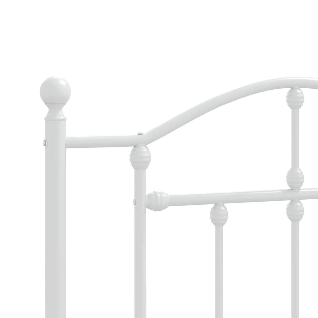 Sengeramme i metall med hode- og fotgavl hvit 107x203 cm
