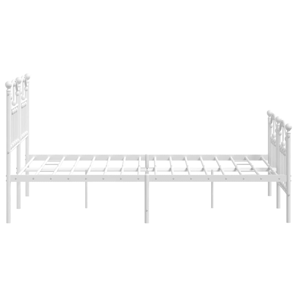 Sengeramme i metall med hode- og fotgavl hvit 120x190 cm