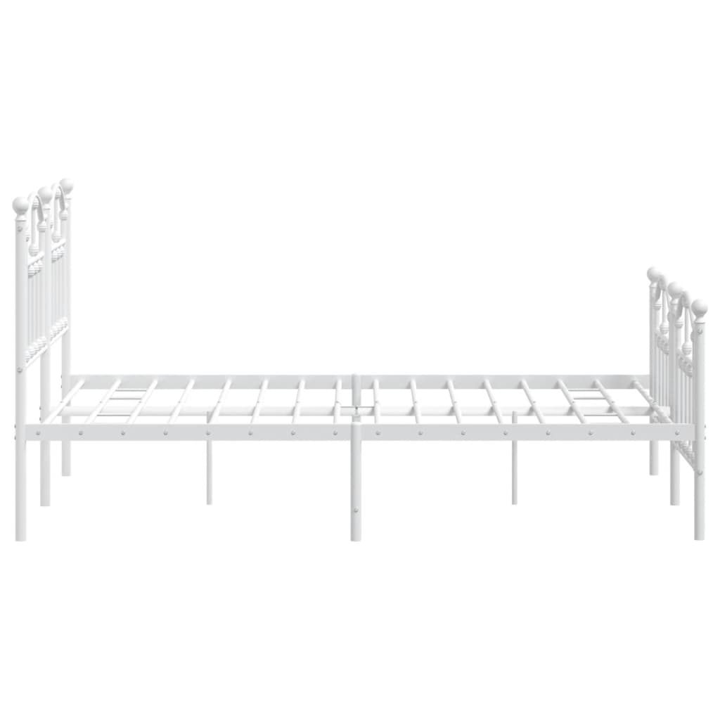 Sengeramme i metall med hode- og fotgavl hvit 120x200 cm