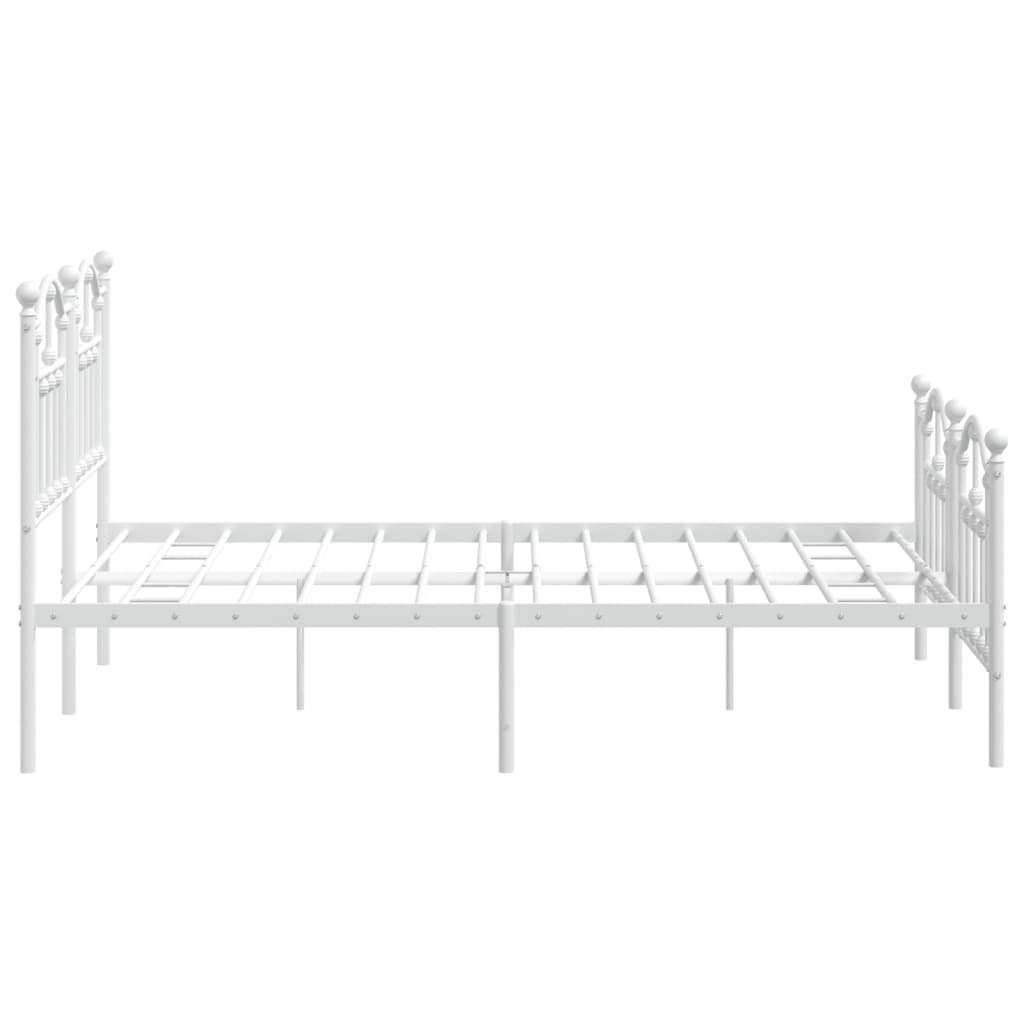 Sengeramme i metall med hode- og fotgavl hvit 140x190 cm