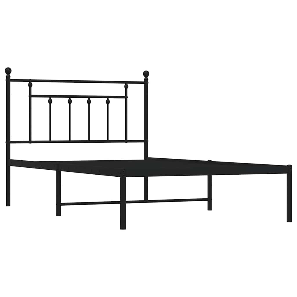 Sengeramme i metall med hodegavl svart 100x200 cm