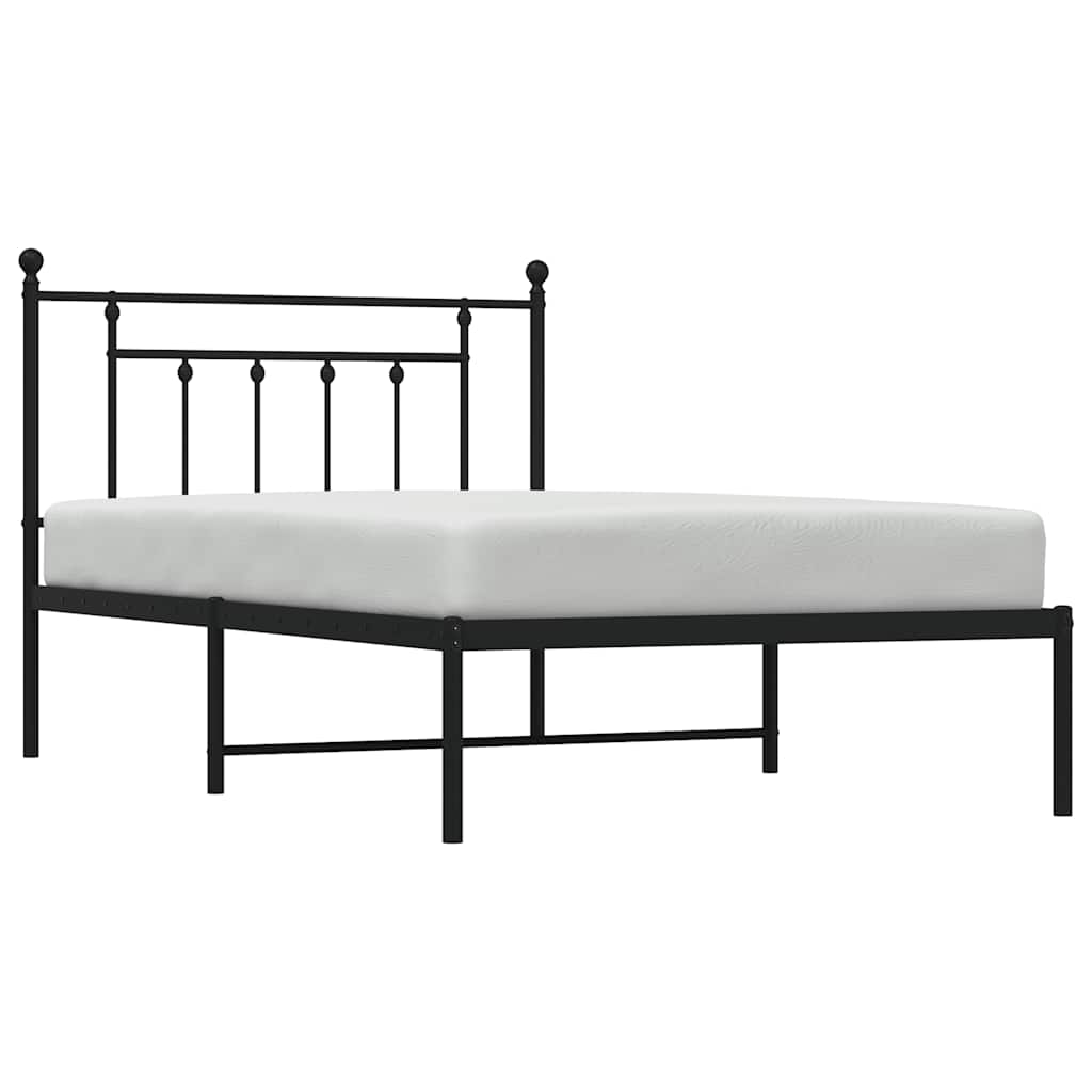 Sengeramme i metall med hodegavl svart 100x200 cm