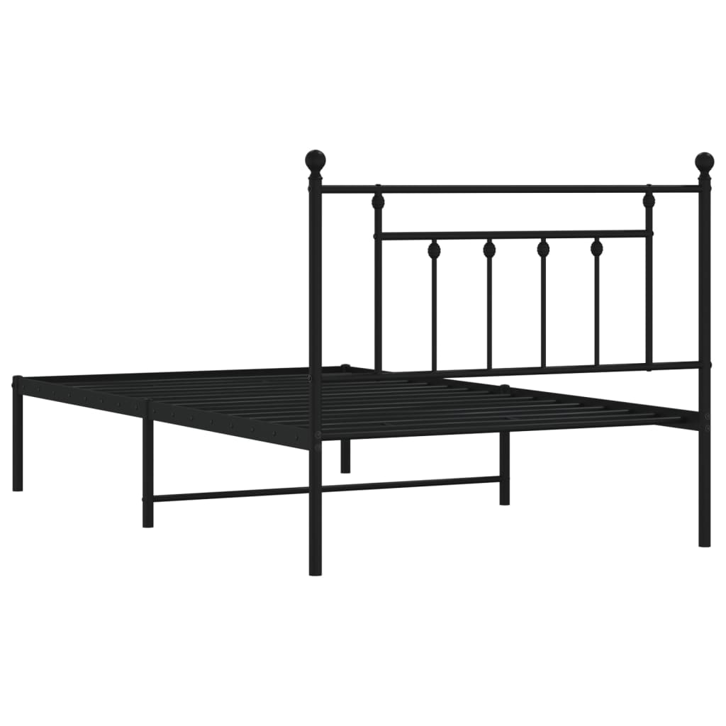 Sengeramme i metall med hodegavl svart 107x203 cm