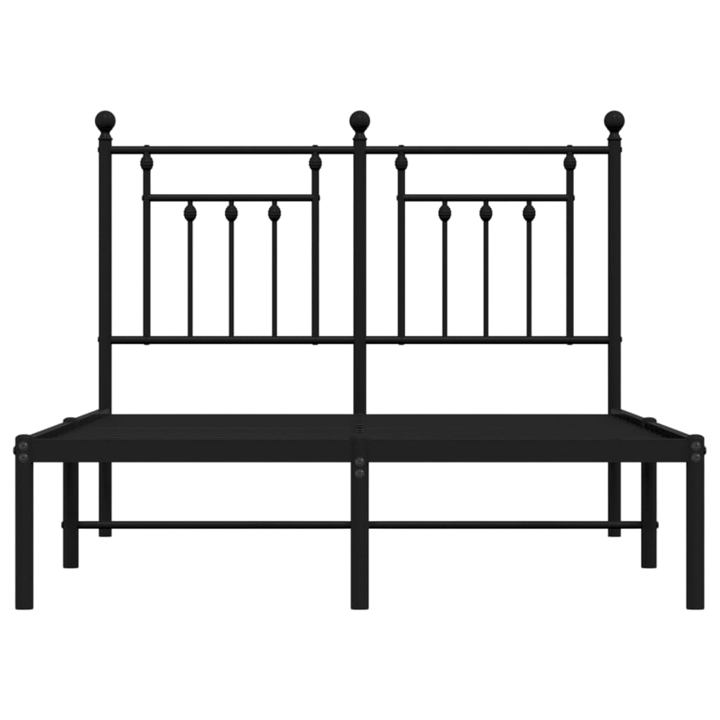 Sengeramme i metall med sengegavl svart 120x200 cm