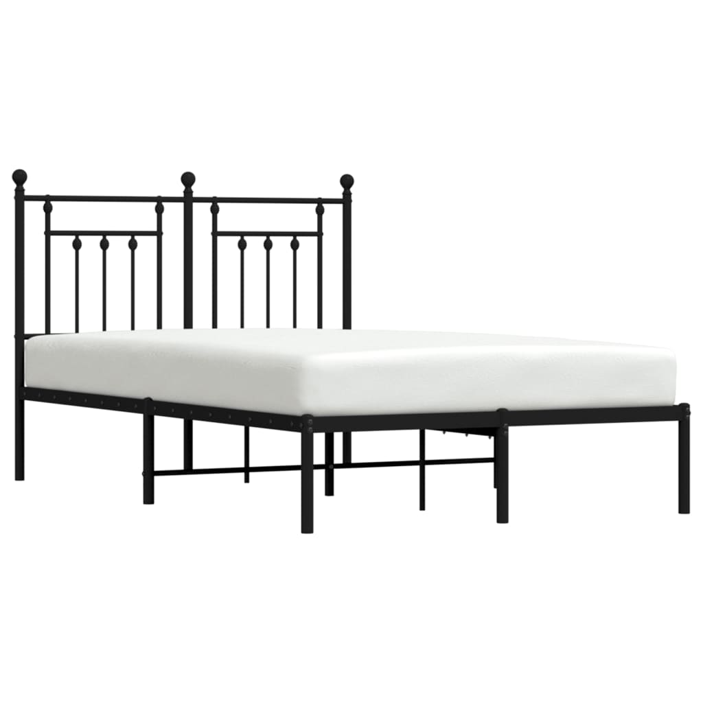 Sengeramme i metall med hodegavl svart 135x190 cm
