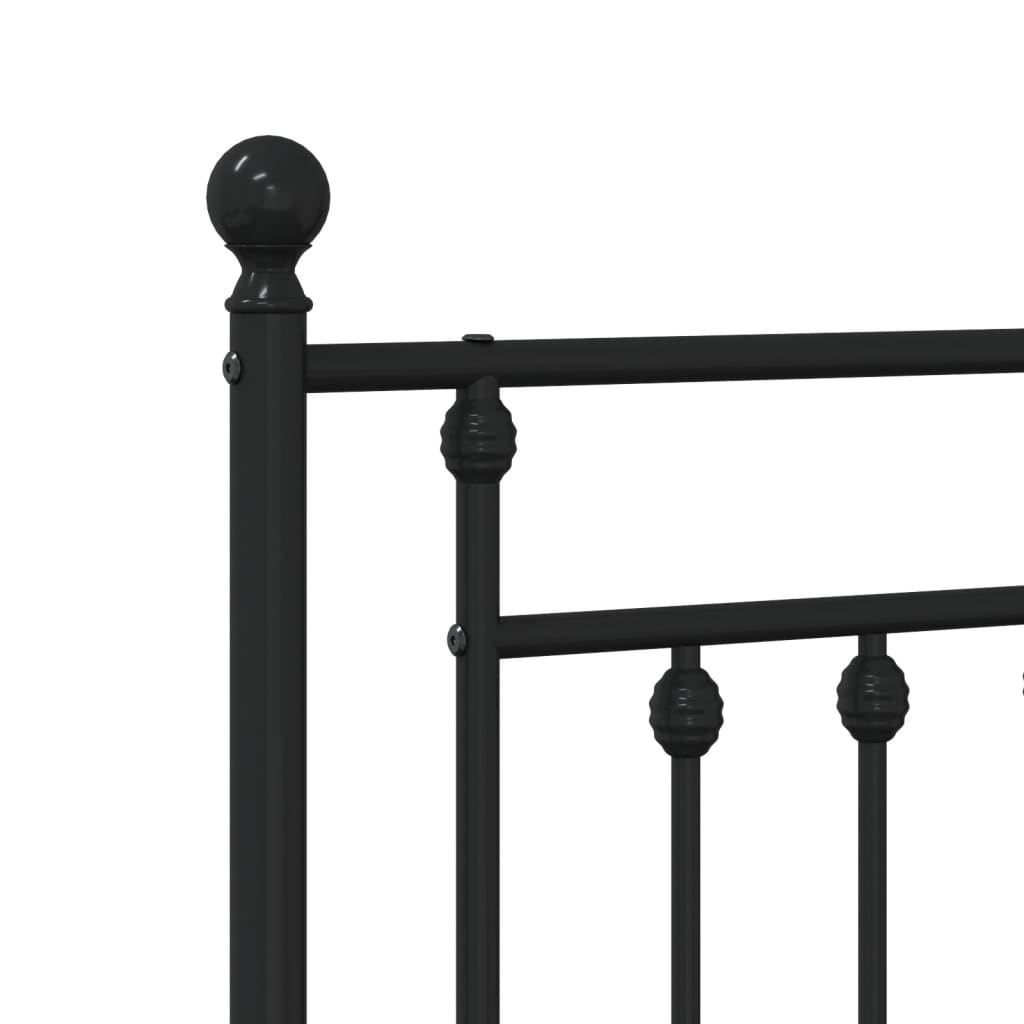 Sengeramme i metall med hodegavl svart 135x190 cm
