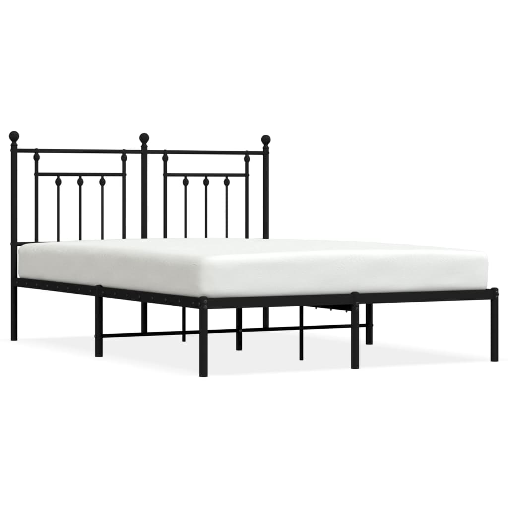 Sengeramme i metall med hodegavl svart 140x190 cm