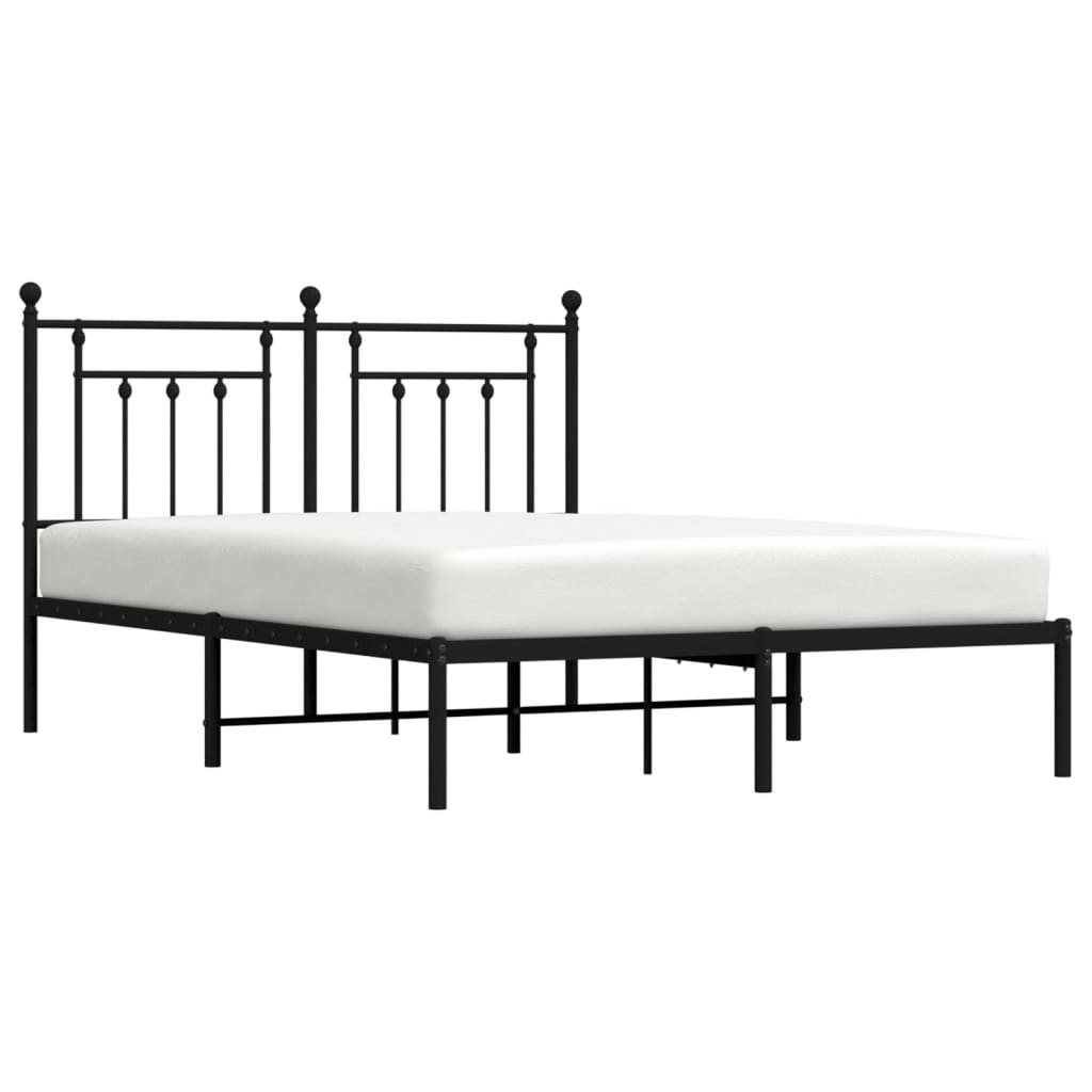 Sengeramme i metall med hodegavl svart 140x190 cm