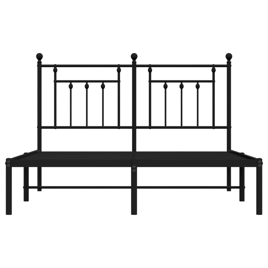 Sengeramme i metall med hodegavl svart 140x190 cm