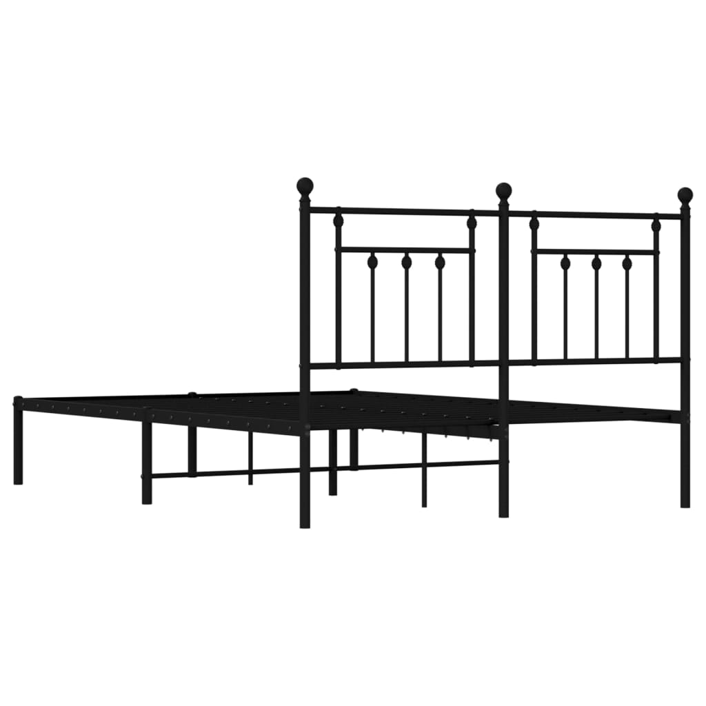 Sengeramme i metall med hodegavl svart 140x190 cm