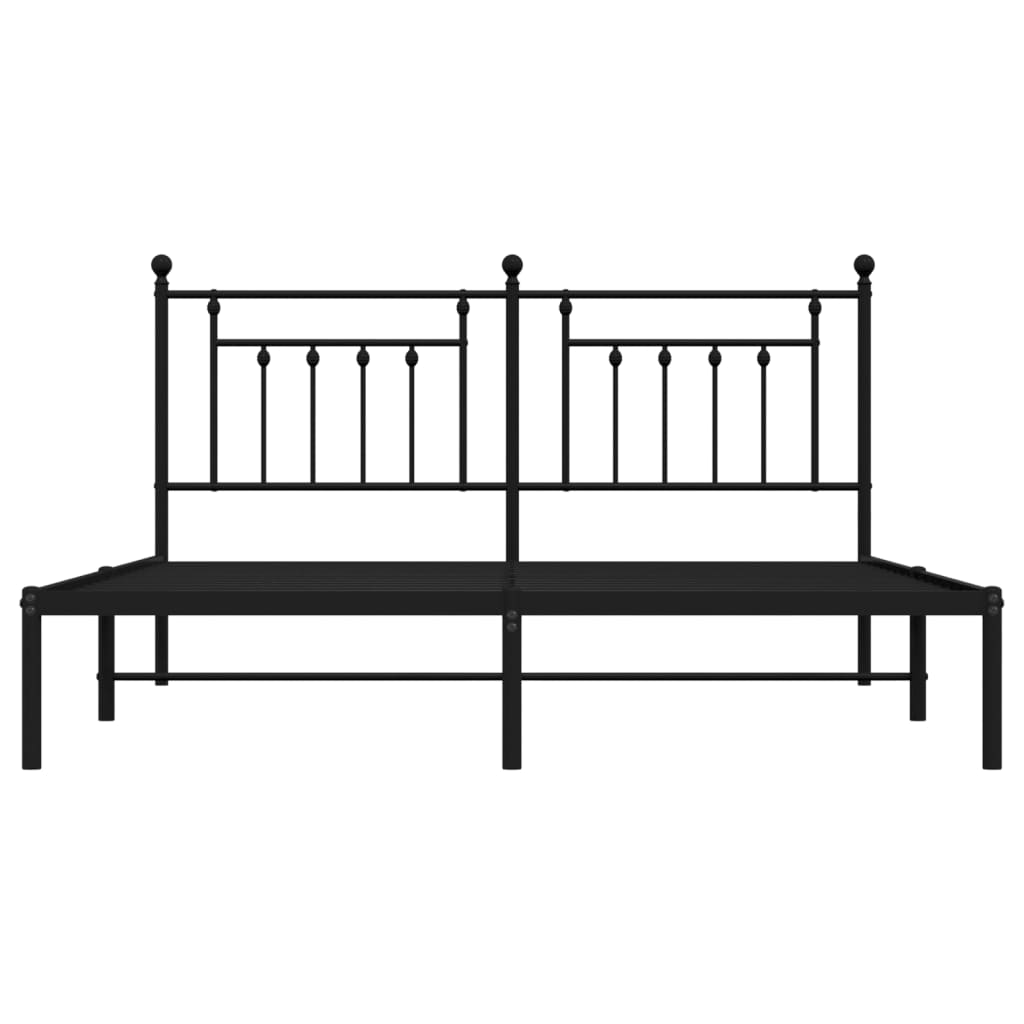 Sengeramme i metall med hodegavl svart 160x200 cm