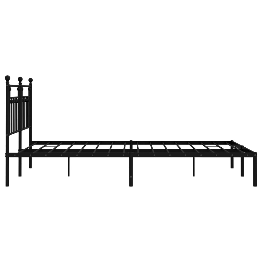 Sengeramme i metall med hodegavl svart 160x200 cm