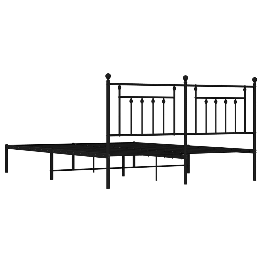 Sengeramme i metall med hodegavl svart 160x200 cm