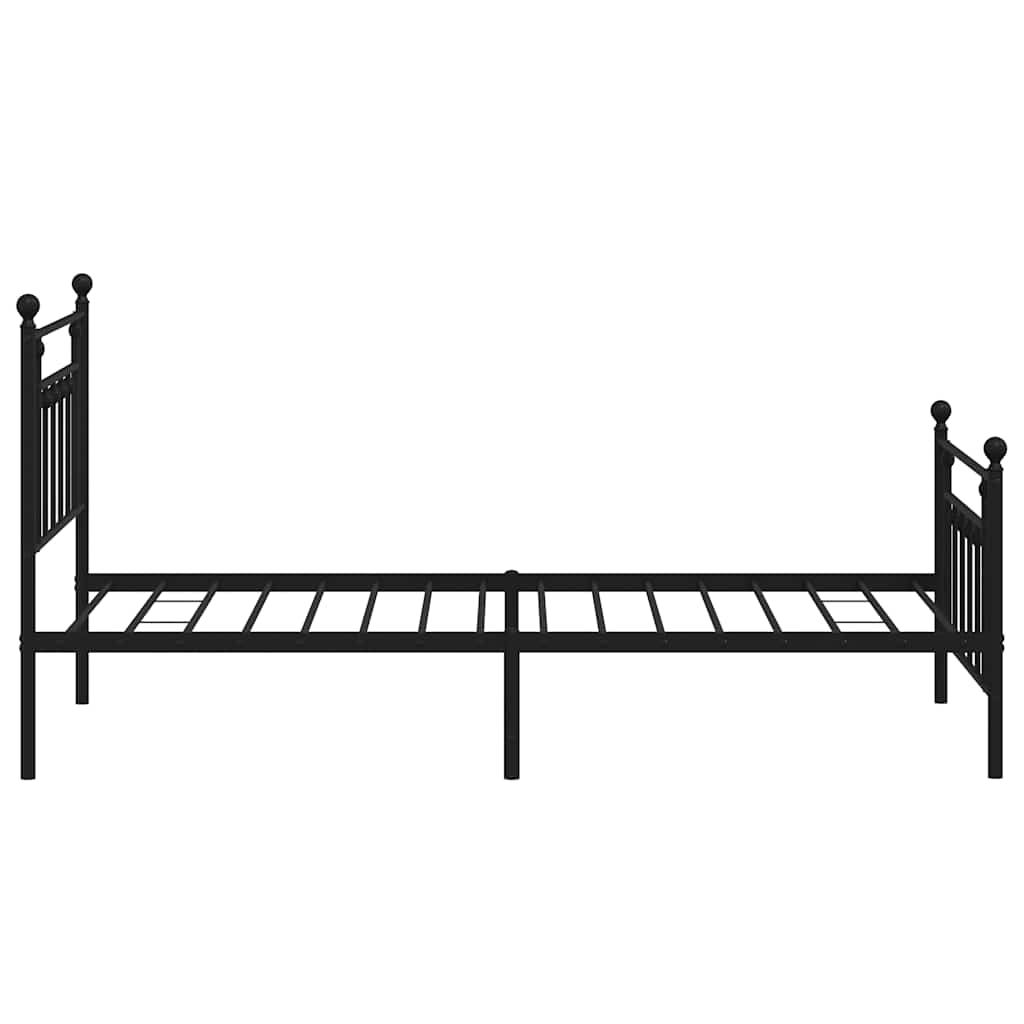 Sengeramme i metall med hode- og fotgavl svart 100x190 cm