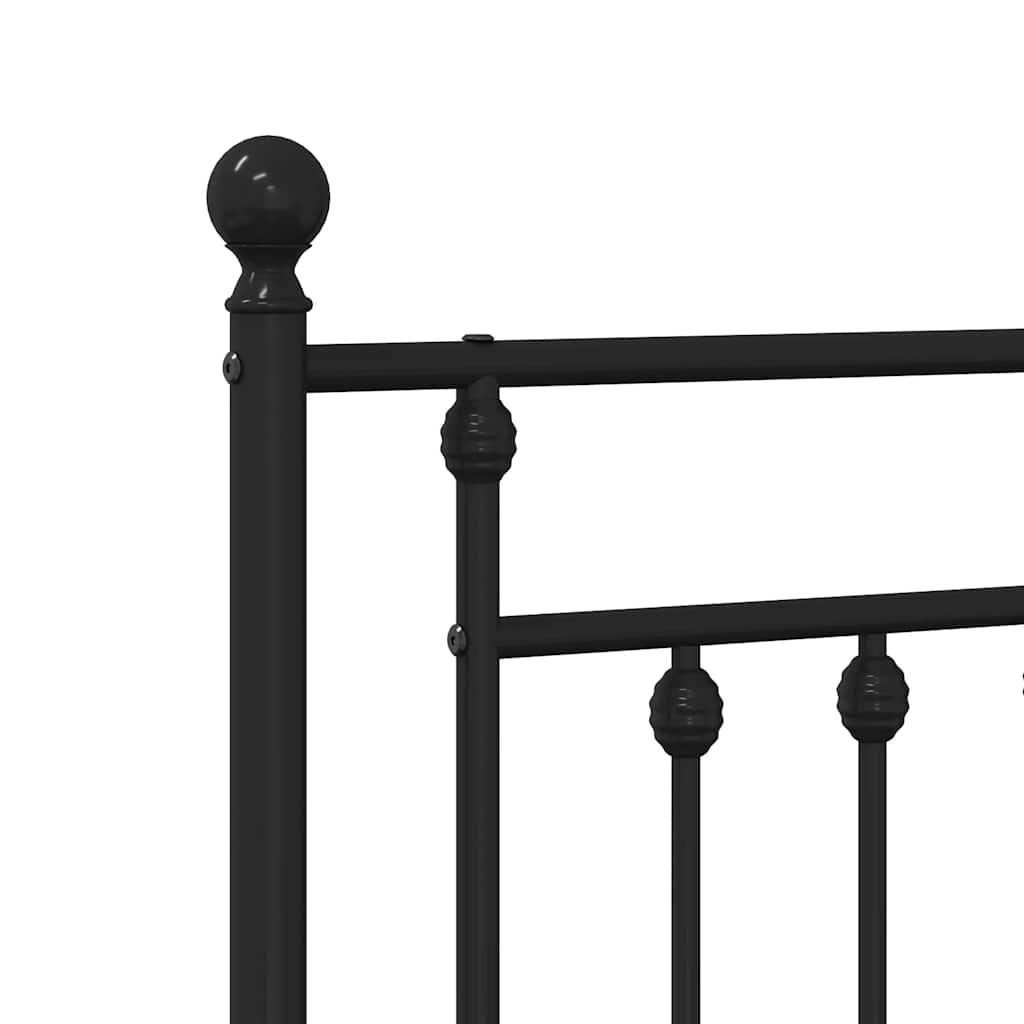 Sengeramme i metall med hode- og fotgavl svart 100x200 cm