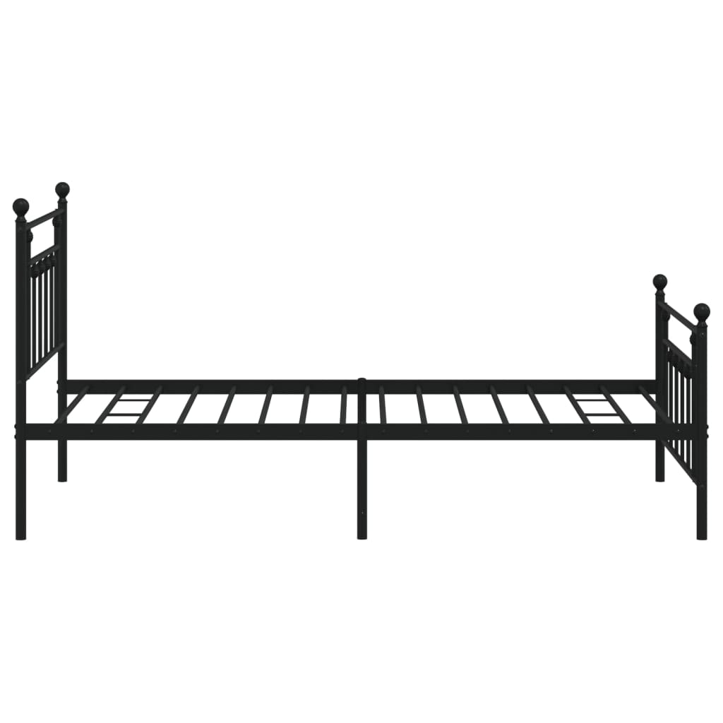 Sengeramme i metall med hode- og fotgavl svart 107x203 cm