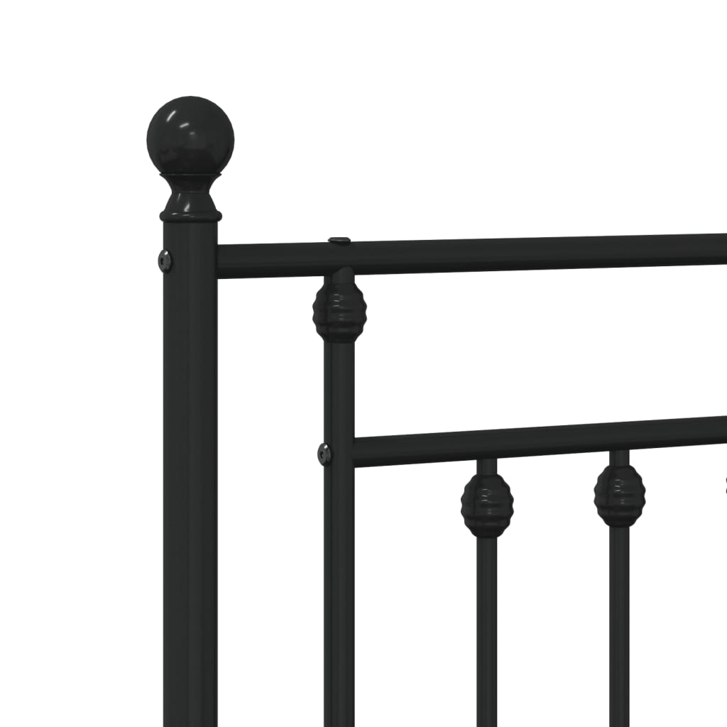Sengeramme i metall med hode- og fotgavl svart 120x190 cm