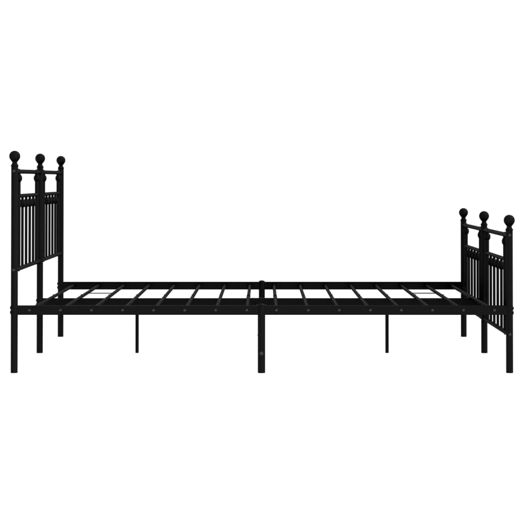 Sengeramme i metall uten madrass med fotgavl svart 160x200 cm