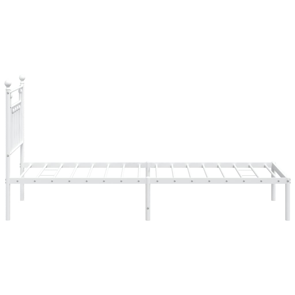 Sengeramme i metall med hodegavl hvit 90x200 cm
