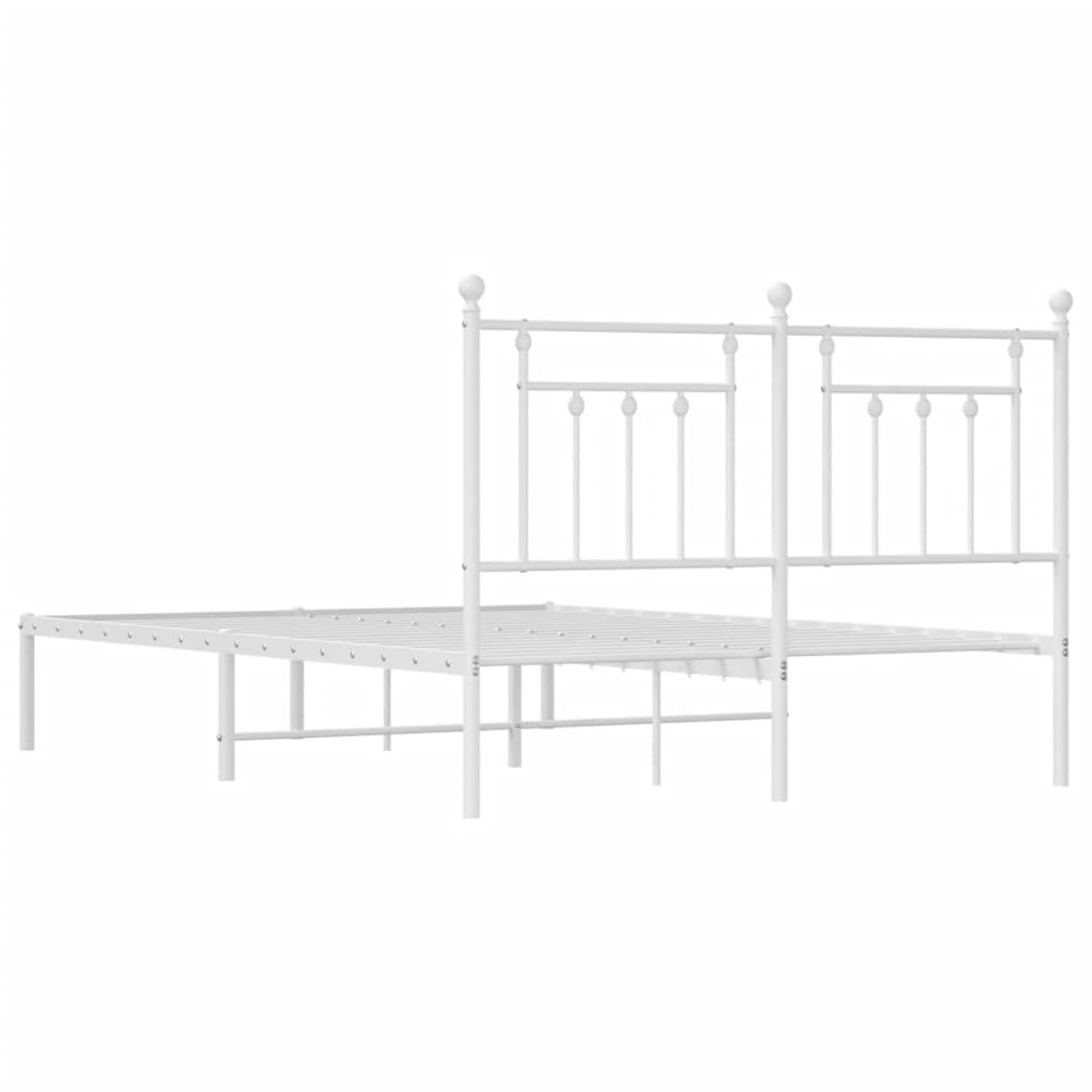 Sengeramme i metall med hodegavl hvit 140x200 cm