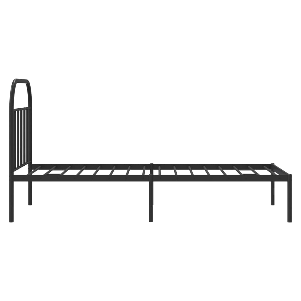 Sengeramme i metall med hodegavl svart 80x200 cm