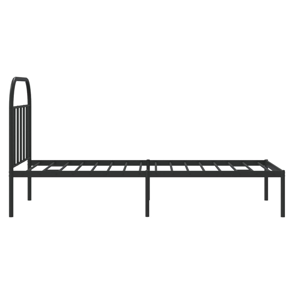 Sengeramme i metall med hodegavl svart 90x200 cm