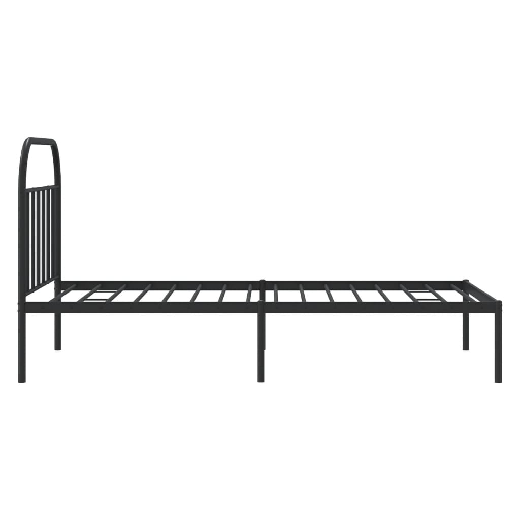 Sengeramme i metall med hodegavl svart 100x190 cm