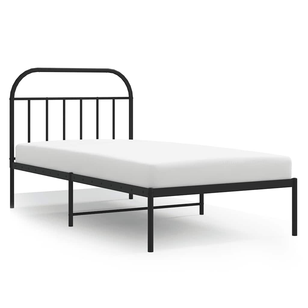 Sengeramme i metall med hodegavl svart 100x200 cm