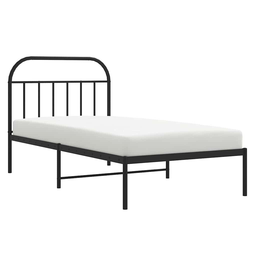 Sengeramme i metall med hodegavl svart 100x200 cm