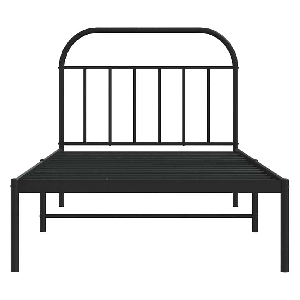 Sengeramme i metall med hodegavl svart 100x200 cm