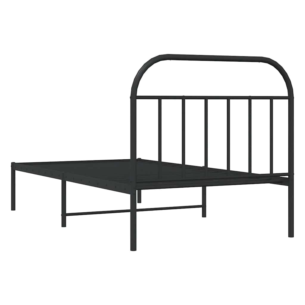 Sengeramme i metall med hodegavl svart 100x200 cm