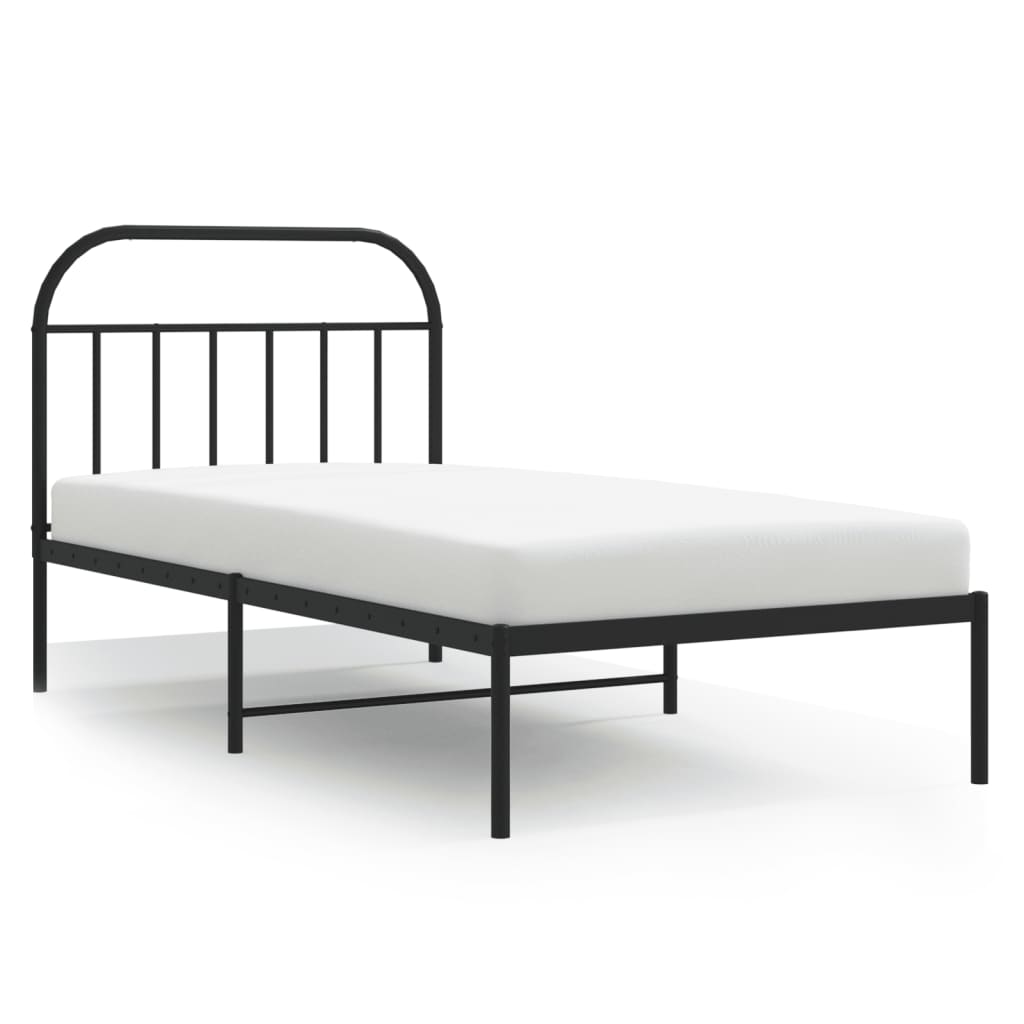 Sengeramme i metall med hodegavl svart 107x203 cm