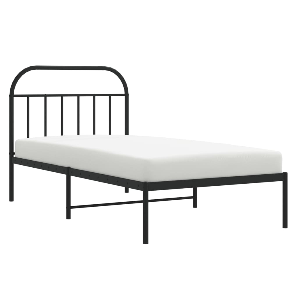 Sengeramme i metall med hodegavl svart 107x203 cm