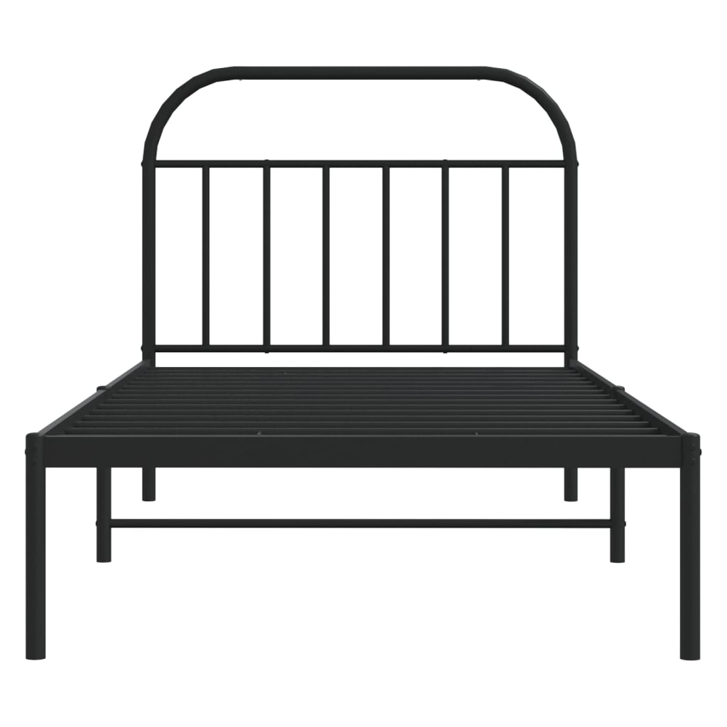 Sengeramme i metall med hodegavl svart 107x203 cm